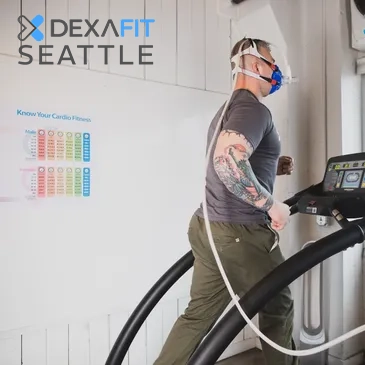 Man running on treadmill for VO2 Max Cardio Test